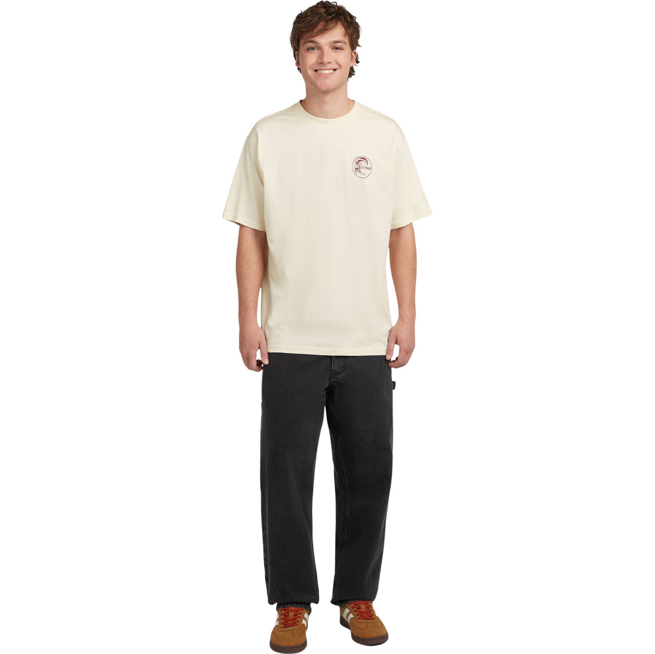 2026 O'Neill Mens O'riginals Retro Back Print T-Shirt 2850384 - Linen White